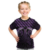 Purple Matariki New Zealand Kid T Shirt Maori Poutama Galaxy Vibes