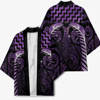 Purple Matariki New Zealand Kimono Maori Poutama Galaxy Vibes - Polynesian Pride
