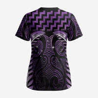 Purple Matariki New Zealand Scrub Top Maori Poutama Galaxy Vibes - Polynesian Pride