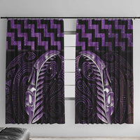Purple Matariki New Zealand Window Curtain Maori Poutama Galaxy Vibes
