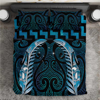 Blue Matariki New Zealand Bedding Set Maori Poutama Galaxy Vibes