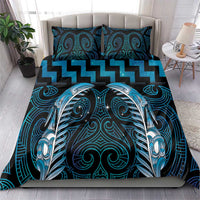 Blue Matariki New Zealand Bedding Set Maori Poutama Galaxy Vibes