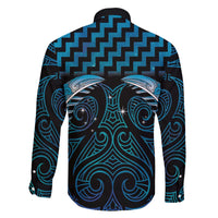 Blue Matariki New Zealand Family Matching Off The Shoulder Long Sleeve Dress and Hawaiian Shirt Maori Poutama Galaxy Vibes