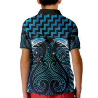 Blue Matariki New Zealand Kid Polo Shirt Maori Poutama Galaxy Vibes