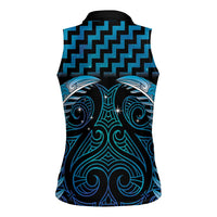 Blue Matariki New Zealand Women Sleeveless Polo Shirt Maori Poutama Galaxy Vibes