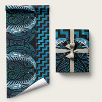 Blue Matariki New Zealand Wrapping Paper Maori Poutama Galaxy Vibes - Polynesian Pride