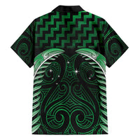 Green Matariki New Zealand Family Matching Short Sleeve Bodycon Dress and Hawaiian Shirt Maori Poutama Galaxy Vibes