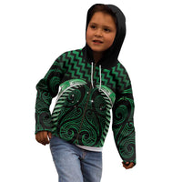 Green Matariki New Zealand Kid Hoodie Maori Poutama Galaxy Vibes