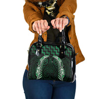 Green Matariki New Zealand Shoulder Handbag Maori Poutama Galaxy Vibes