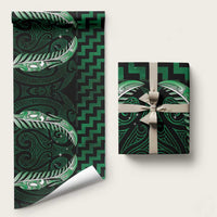 Green Matariki New Zealand Wrapping Paper Maori Poutama Galaxy Vibes - Polynesian Pride