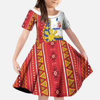 Philippines Independence Day Family Matching Long Sleeve Bodycon Dress and Hawaiian Shirt Pilipinas Sun Stars Igorot Pattern