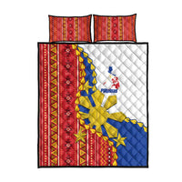 Philippines Independence Day Quilt Bed Set Pilipinas Sun Stars Igorot Pattern