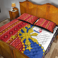 Philippines Independence Day Quilt Bed Set Pilipinas Sun Stars Igorot Pattern