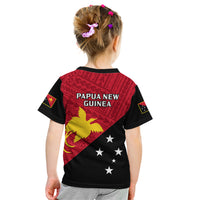 Papua New Guinea Football Kid T Shirt Go PNG Polynesian Pattern Sporty Style LT14 - Polynesian Pride