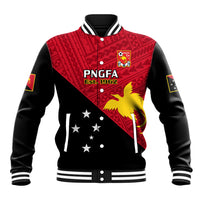 Personalised Papua New Guinea Football Baseball Jacket Go PNG Polynesian Pattern Sporty Style LT14 Unisex Red - Polynesian Pride