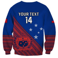 Personalised Samoa Football Sweatshirt Samoan Coat Of Arm Polynesian Sporty Style LT14 - Polynesian Pride