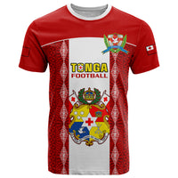 Tonga Football T Shirt Tongan Ngatu Pattern Sporty Style LT14 Red - Polynesian Pride