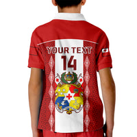 Personalised Tonga Football Kid Polo Shirt Tongan Ngatu Pattern Sporty Style LT14 - Polynesian Pride