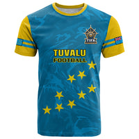 Tuvalu Islands Football T Shirt Polynesian Pattern Sporty Style LT14 Blue - Polynesian Pride