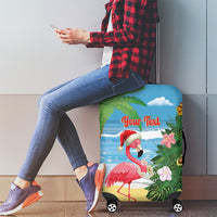 Flamingo Hawaii Summer Christmas Personalized Luggage Cover Mele Kalikimaka Beachy Vibes