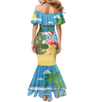 Flamingo Hawaii Summer Christmas Personalized Mermaid Dress Mele Kalikimaka Beachy Vibes LT14 - Polynesian Pride