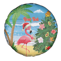 Flamingo Hawaii Summer Christmas Personalized Spare Tire Cover Mele Kalikimaka Beachy Vibes