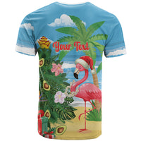 Flamingo Hawaii Summer Christmas Personalized T Shirt Mele Kalikimaka Beachy Vibes