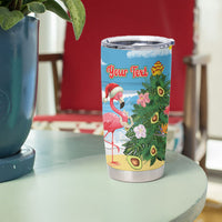 Flamingo Hawaii Summer Christmas Personalized Tumbler Cup Mele Kalikimaka Beachy Vibes LT14 - Polynesian Pride