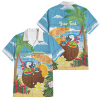 Chilling Parrot Hawaii Summer Christmas Personalized Family Matching Summer Maxi Dress and Hawaiian Shirt It's 5 O'Clock Somewhere Beachy Vibes LT14 Dad's Shirt - Short Sleeve Blue - Polynesian Pride