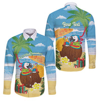 Chilling Parrot Hawaii Summer Christmas Personalized Family Matching Summer Maxi Dress and Hawaiian Shirt It's 5 O'Clock Somewhere Beachy Vibes LT14 Dad's Shirt - Long Sleeve Blue - Polynesian Pride