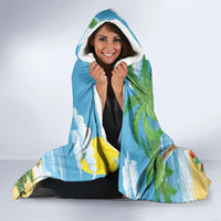 Chilling Parrot Hawaii Summer Christmas Personalized Hooded Blanket It's 5 O'Clock Somewhere Beachy Vibes