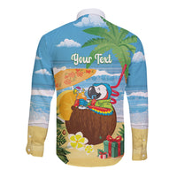 Chilling Parrot Hawaii Summer Christmas Personalized Long Sleeve Button Shirt It's 5 O'Clock Somewhere Beachy Vibes LT14 - Polynesian Pride