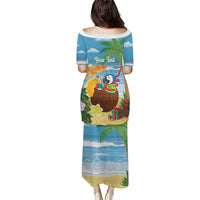 Chilling Parrot Hawaii Summer Christmas Personalized Puletasi It's 5 O'Clock Somewhere Beachy Vibes LT14 - Polynesian Pride