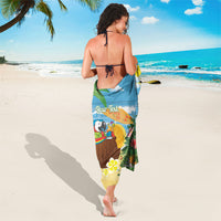 Chilling Parrot Hawaii Summer Christmas Personalized Sarong It's 5 O'Clock Somewhere Beachy Vibes LT14 - Polynesian Pride