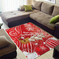New Zealand Christmas In July Area Rug Funny Santa Sheep Meri Kirihimete Red LT14 - Polynesian Pride