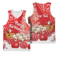 New Zealand Christmas In July Personalised Basketball Jersey Funny Santa Sheep Meri Kirihimete Red LT14 - Polynesian Pride