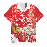 New Zealand Christmas In July Personalised Family Matching Off The Shoulder Long Sleeve Dress and Hawaiian Shirt Funny Santa Sheep Meri Kirihimete Red LT14 Dad's Shirt - Short Sleeve Red - Polynesian Pride