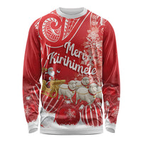 New Zealand Christmas In July Personalised Long Sleeve Shirt Funny Santa Sheep Meri Kirihimete Red LT14 Unisex Red - Polynesian Pride