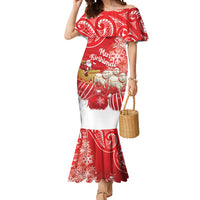 New Zealand Christmas In July Personalised Mermaid Dress Funny Santa Sheep Meri Kirihimete Red LT14 Women Red - Polynesian Pride