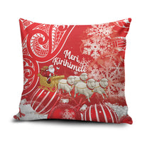 New Zealand Christmas In July Pillow Cover Funny Santa Sheep Meri Kirihimete Red LT14 Red - Polynesian Pride