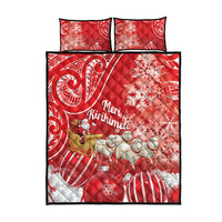 New Zealand Christmas In July Quilt Bed Set Funny Santa Sheep Meri Kirihimete Red LT14 - Polynesian Pride