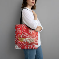 New Zealand Christmas In July Tote Bag Funny Santa Sheep Meri Kirihimete Red LT14 - Polynesian Pride