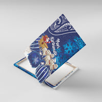 New Zealand Christmas In July Canvas Wall Art Funny Santa Sheep Meri Kirihimete Blue