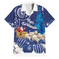 New Zealand Christmas In July Personalised Family Matching Off Shoulder Maxi Dress and Hawaiian Shirt Funny Santa Sheep Meri Kirihimete Blue LT14 Dad's Shirt - Short Sleeve Blue - Polynesian Pride