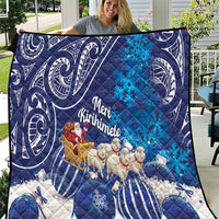 New Zealand Christmas In July Quilt Funny Santa Sheep Meri Kirihimete Blue