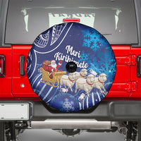 New Zealand Christmas In July Spare Tire Cover Funny Santa Sheep Meri Kirihimete Blue LT14 - Polynesian Pride