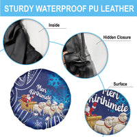 New Zealand Christmas In July Spare Tire Cover Funny Santa Sheep Meri Kirihimete Blue LT14 - Polynesian Pride