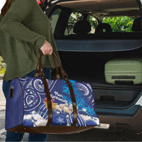New Zealand Christmas In July Travel Bag Funny Santa Sheep Meri Kirihimete Blue LT14 - Polynesian Pride