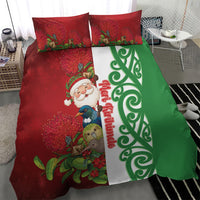 Meri Kirihimete New Zealand Bedding Set Cute Santa NZ Animals and Pohutukawa