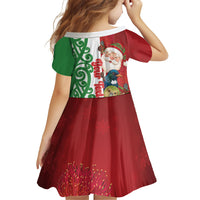 Meri Kirihimete New Zealand Personalised Family Matching Off Shoulder Maxi Dress and Hawaiian Shirt Cute Santa NZ Animals and Pohutukawa LT14 - Polynesian Pride